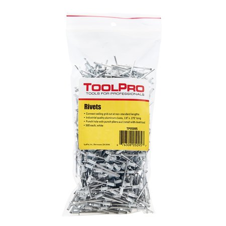 TOOLPRO 18 in White Aluminum Pull Rivets 500PK TP05095